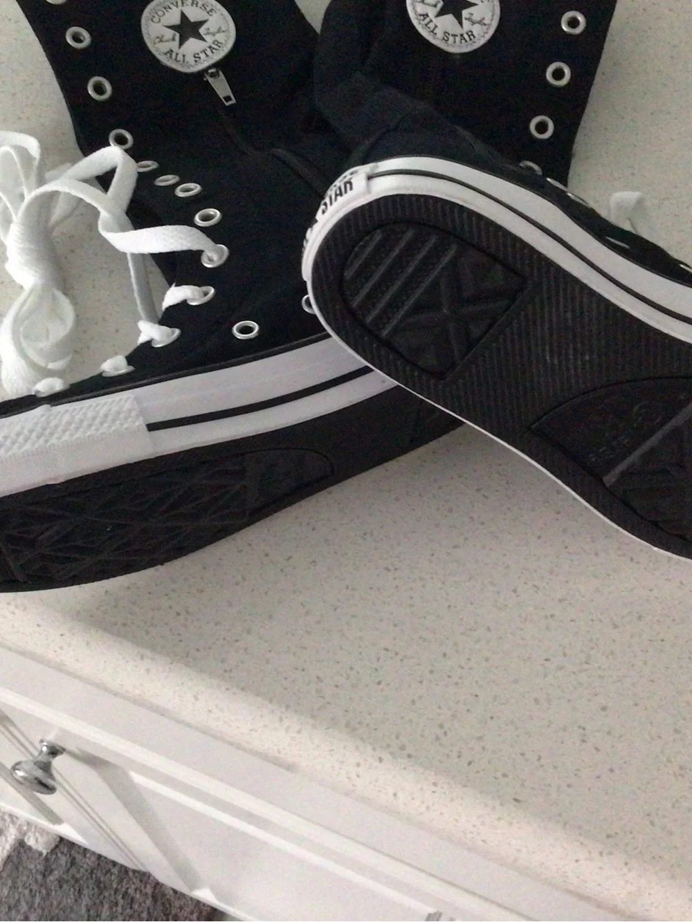 Converse Black High-Top Canvas Sneakers with White Trim